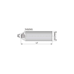 Replaceable Tip Milling Shank: Series VSSD, 6″ Straight Shank S04 Neck Thread, 5.8″ Neck Dia, Solid Carbide