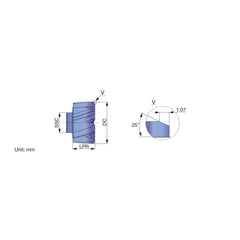 Modular Reamer Heads; Head Diameter (Inch): 31.0000; Head Diameter (mm): 31.0000; Reamer Finish/Coating: Coated; TiAlN; Flute Type: Spiral; Head Length (Decimal Inch): 12.80 mm; Hole Tolerance: h7; Spiral Direction: Left Hand; Cutting Direction: Right Han