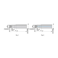 Replaceable Tip Milling Shank: Series VSSD, 32″ Straight Shank S21 Neck Thread, 3″ Neck Dia, Steel