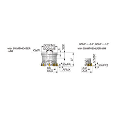 Indexable High-Feed Face Mills; Minimum Cutting Diameter: 0.9094 in; Maximum Cutting Diameter: 1.5000 in; Maximum Depth Of Cut: 0.0590 in; Arbor Hole Diameter (mm): 0.50; Compatible Insert Size Code: 0904; Maximum Ramping Angle: 2.2; Series: TXSW; Cutter