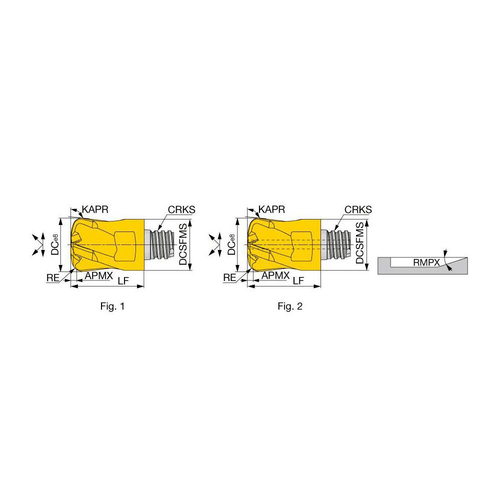 Corner Radius End Mill Head: 6 Flutes S08, TiAlN Coated, Series VFX