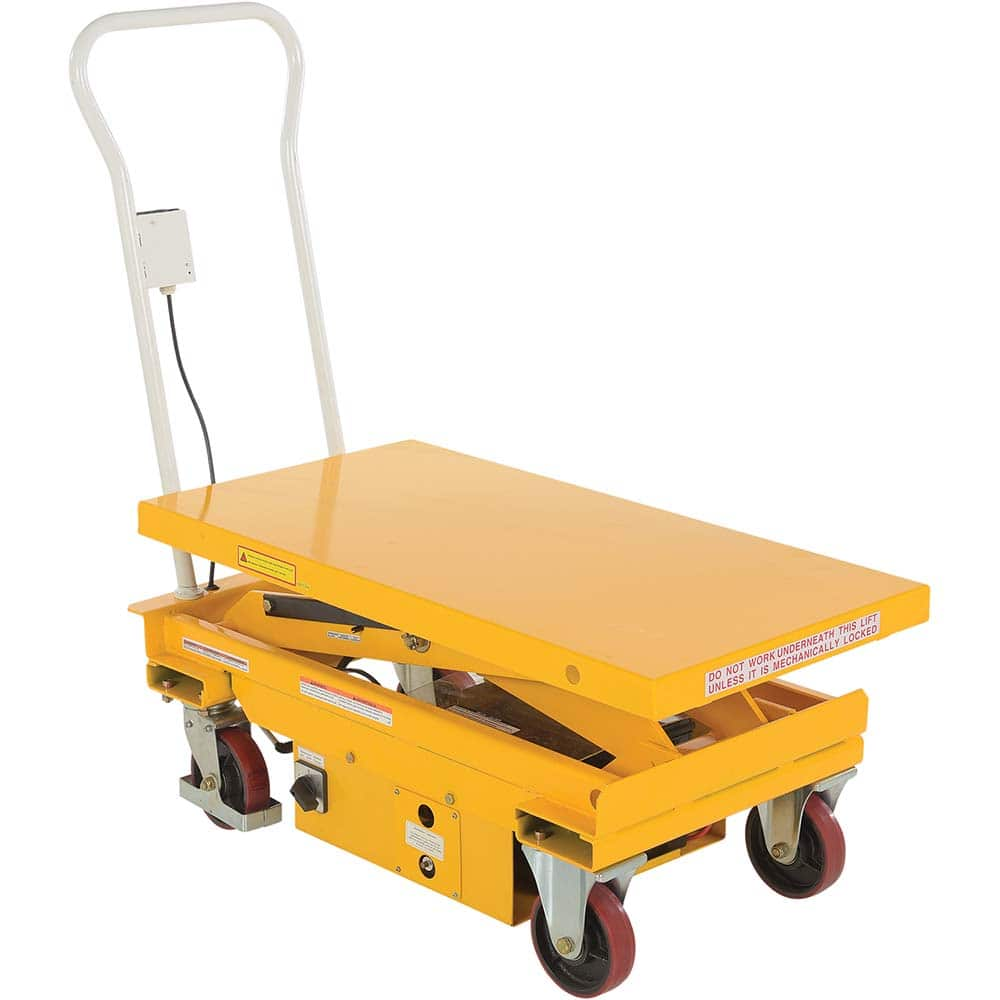 Vestil - Lifting Tables; Type: Elevating Cart ; Lift Style: Scissor ; Style: Portable Battery-Operated ; Load Capacity (Lb.): 2000.000 ; Minimum Height (Inch): 15 ; Lift Height (Inch): 39 - Exact Industrial Supply