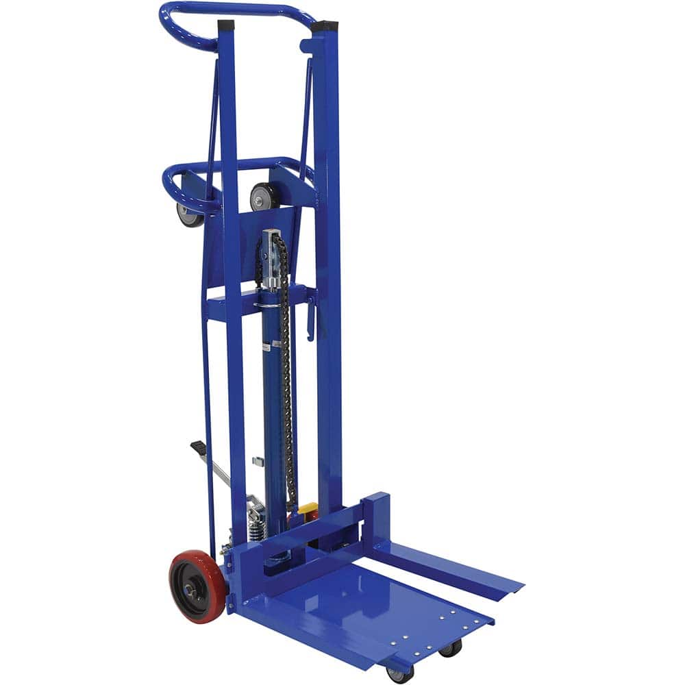 Vestil - Manually Operated Lifts; Type: Lift Cart ; Load Capacity (Lb.): 750.000 ; Lift Height (Inch): 52 ; Maximum Working Height: 52 (Feet); Fork Width (Inch): 24 ; Width (Inch): 20 - Exact Industrial Supply