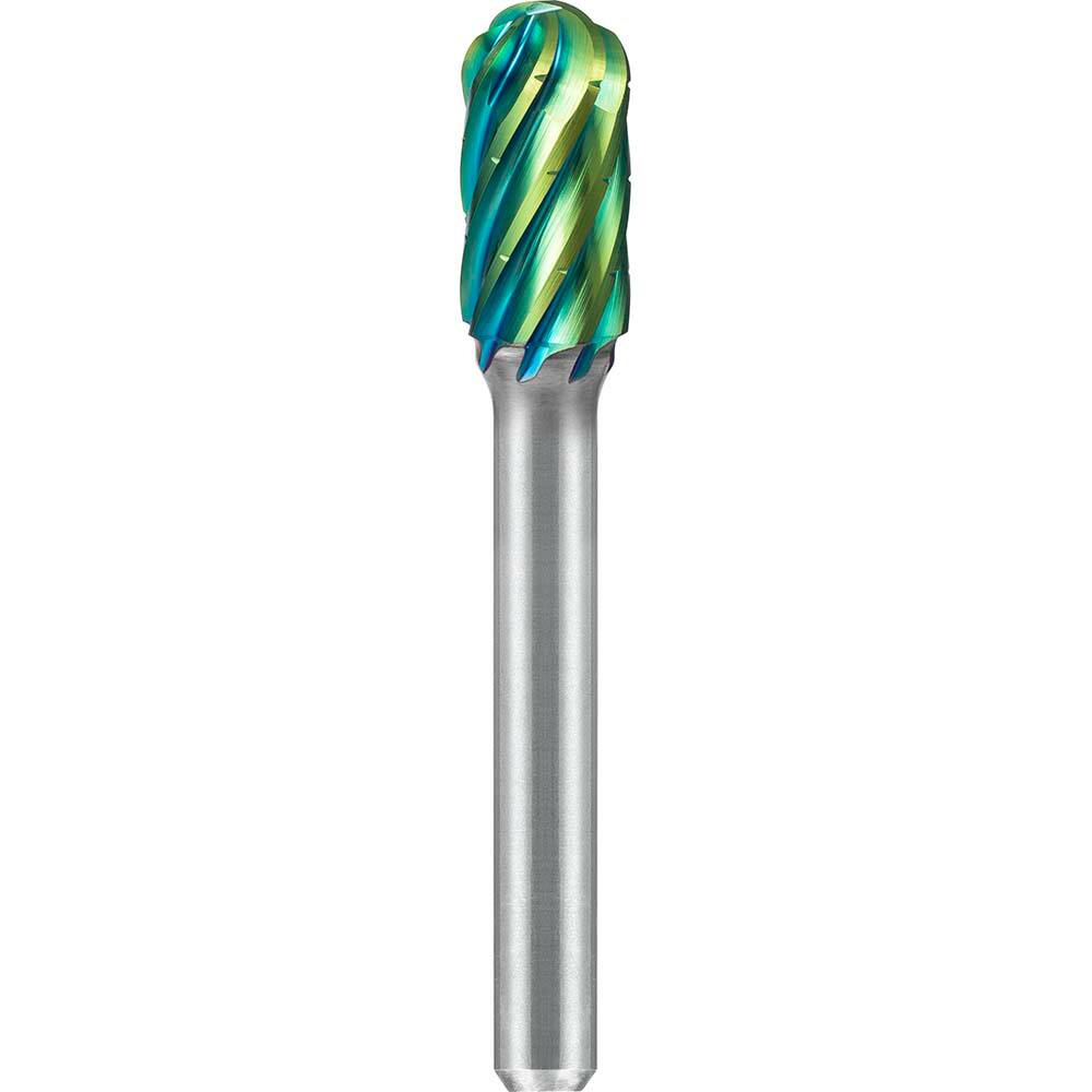 SGS Pro - SC-3, 3/8" Cut Diam, 1/4" Shank Length, NG6, Tungsten Carbide Cylinder Burr with Radius - Exact Industrial Supply