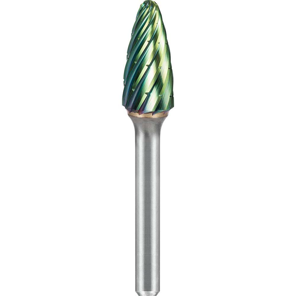 SGS Pro - SF-5, 1/2" Cut Diam, 1/4" Shank Length, NG6, Tungsten Carbide Tree Burr with Radius End - Exact Industrial Supply