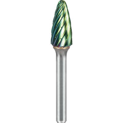 SGS Pro - SF-6, 5/8" Cut Diam, 1/4" Shank Length, NG6, Tungsten Carbide Tree Burr with Radius End - Exact Industrial Supply