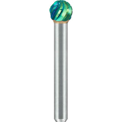 SGS Pro - SD-3, 3/8" Cut Diam, 1/4" Shank Length, NG6, Tungsten Carbide Ball Burr - Exact Industrial Supply