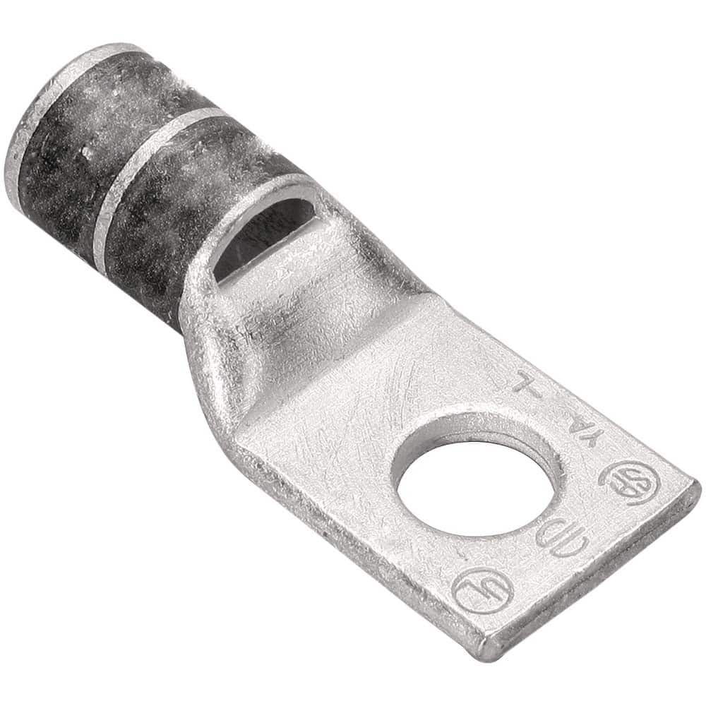 Burndy - Ring Terminals; Terminal Type: Rectangle ; Insulation Type: NonInsulated ; Connection Type: Compression ; Compatible Wire Size (AWG): 6 ; Stud Size (Inch): 1/4 ; Color: Blue - Exact Industrial Supply