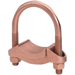 Burndy - Grounding Clamps; Clamp Type: Grounding Clamp ; Compatible Rod Diameter (Inch): 1-5/8-1-7/8 ; Maximum Compatible Pipe Size (Inch): 1-1/2 ; Overall Length (Inch): 3-1/2 ; Overall Length (Decimal Inch): 3-1/2 ; Material: Copper Alloy - Exact Industrial Supply