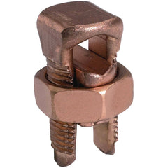 Burndy - Split Bolt Connectors; Connector Material: Copper ; Maximum Compatible Wire Size (AWG): 6 (Solid) ; Minimum Compatible Wire Size (AWG): 8 (Strand) ; Pressure Bar Material: Copper Alloy ; Compatible Wire Type: Copper ; Head Width (Decimal Inch): - Exact Industrial Supply