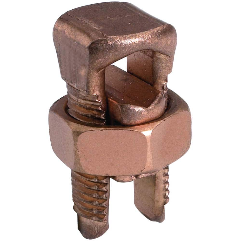 Burndy - Split Bolt Connectors; Connector Material: Copper ; Maximum Compatible Wire Size (AWG): 2 (Solid) ; Minimum Compatible Wire Size (AWG): 6 (Strand) ; Pressure Bar Material: Copper Alloy ; Compatible Wire Type: Copper ; Head Width (Decimal Inch): - Exact Industrial Supply