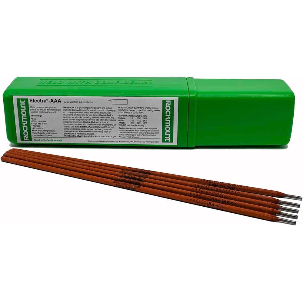 Rockmount Research and Alloys - 11 Lb 1/8 x 14" Carbon Steel Alloy Electra AAA Stick Welding Electrode - Exact Industrial Supply