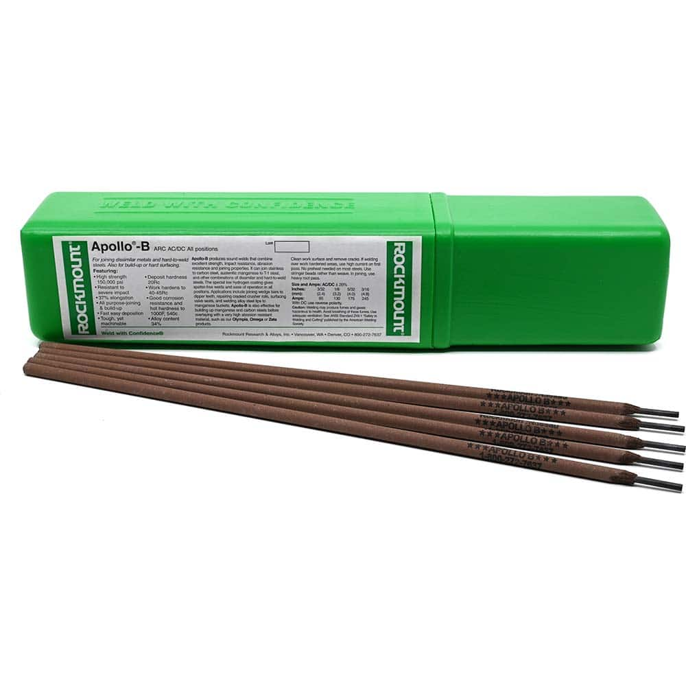 Rockmount Research and Alloys - 11 Lb 5/32 x 14" Nickel Chromium Manganese Alloy Apollo B Stick Welding Electrode - Exact Industrial Supply