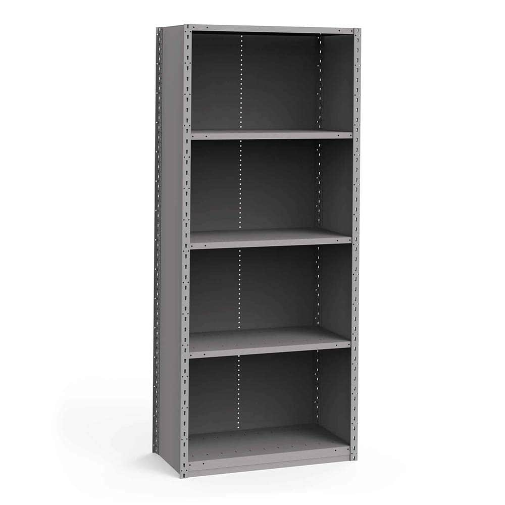 Rousseau Metal - Closed Shelving Units; Type: Starter Unit ; Load Capacity (Lb.): 3500.000 ; Number of Shelves: 5 ; Height (Inch): 87 ; Width (Inch): 36 ; Depth (Inch): 18 - Exact Industrial Supply