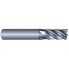 Corner Radius End Mill: 1/4″ Dia, 3/4″ LOC, 0.015″ Radius, 5 Flutes, Solid Carbide 2-1/2″ OAL, 1/4″ Shank Dia, Variable ° Helix, AlCrN Coated, Corner Radius End, Centercutting, Series Eliminator