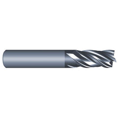 Corner Radius End Mill: 1/2″ Dia, 1″ LOC, 0.06″ Radius, 4 Flutes, Solid Carbide 3″ OAL, 1/2″ Shank Dia, Variable ° Helix, AlCrN Coated, Corner Radius End, Centercutting, Series Eliminator