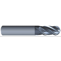 Eliminator - Ball End Mills; Mill Diameter (Inch): 7/16 ; Mill Diameter (Decimal Inch): 0.4375 ; Number of Flutes: 4 ; Length of Cut (Inch): 1 ; Material: Solid Carbide ; Overall Length (Inch): 2-3/4 - Exact Industrial Supply