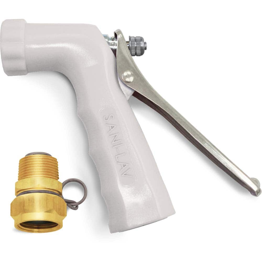 SANI-LAV - Sprayers & Nozzles; Type: Small Reinforced Industrial Spray Nozzle ; Color: White ; Connection Type: Female to Male ; Material: Zinc; Stainless Steel ; Material Grade: N/A ; Gallons Per Minute @ 100 Psi: 6.5 - Exact Industrial Supply