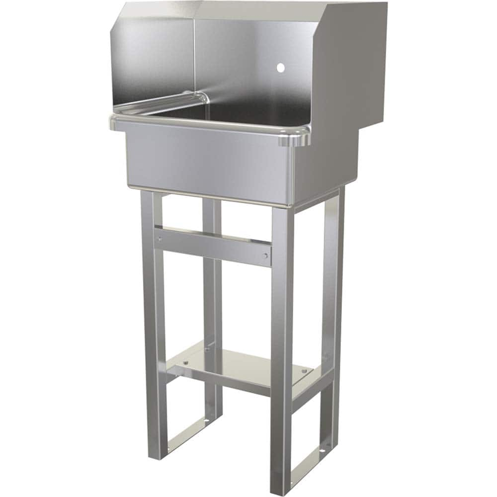 SANI-LAV - Sinks; Type: Floor Mounted Wash Sink ; Outside Length: 20 (Inch); Outside Width: 17-1/2 (Inch); Outside Height: 43-1/2 (Inch); Inside Length: 17 (Inch); Inside Width: 14 (Inch) - Exact Industrial Supply