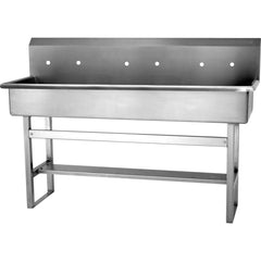 SANI-LAV - Sinks; Type: Three Person Floor Mounted Wash Station ; Outside Length: 60 (Inch); Outside Width: 20 (Inch); Outside Height: 45 (Inch); Inside Length: 57 (Inch); Inside Width: 16-1/2 (Inch) - Exact Industrial Supply