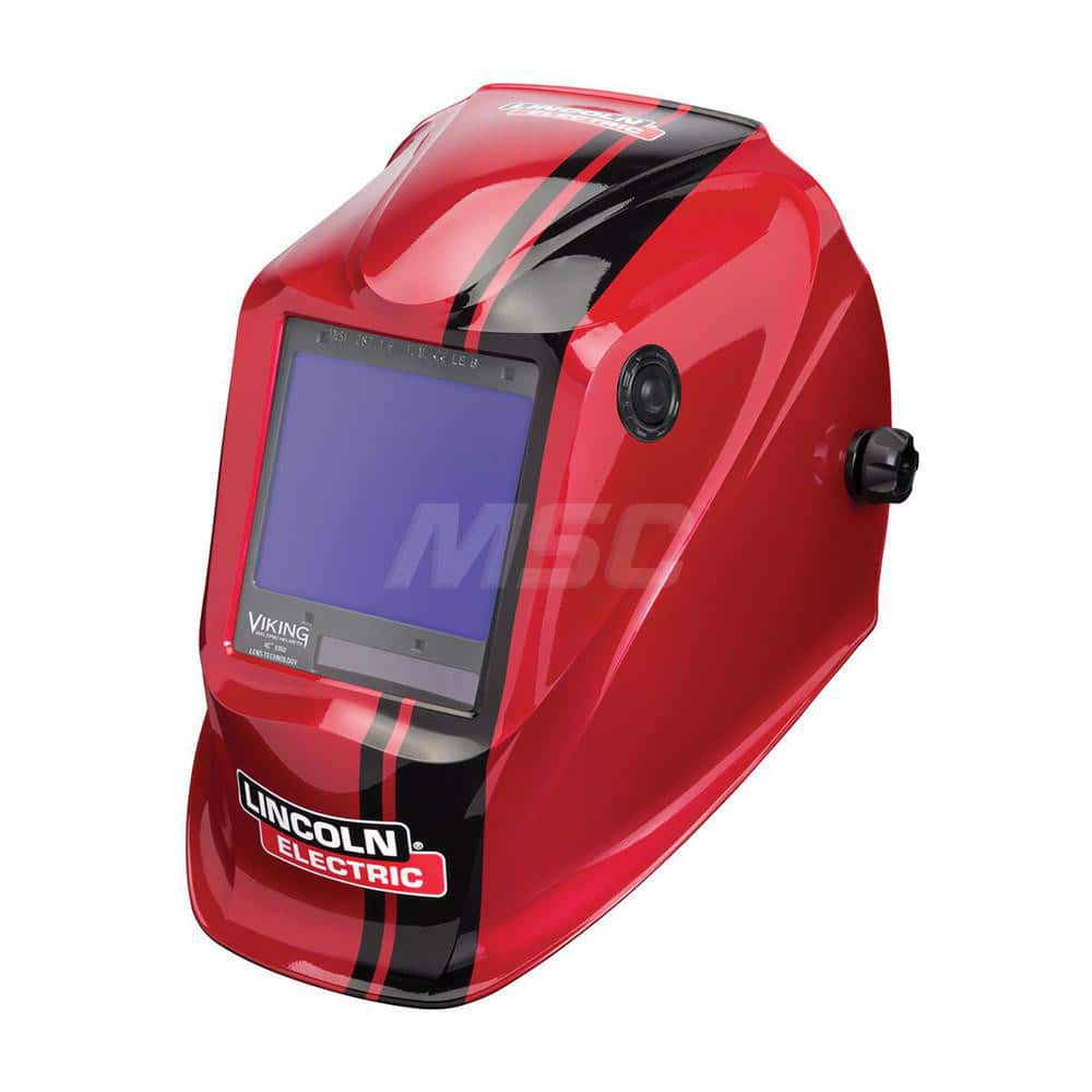 Welding Helmet: Red, Nylon, Shade 5 to 13, Ratchet Adjustment