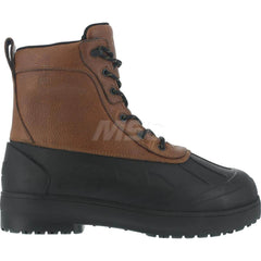 Work Boot: Size 9.5, 8″ High, Leather, Composite Toe Black, Extra Wide Width