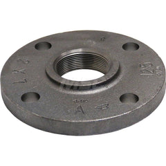 Black Reducing Flange: 1-1/4 x 6″, 125 psi, Threaded Cast Iron, Black Finish, Class 125