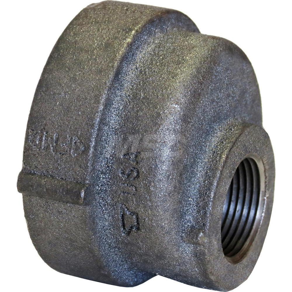 Black Reducing Coupling: 1 x 3/4″, 125 psi, Threaded Cast Iron, Black Finish, Class 125