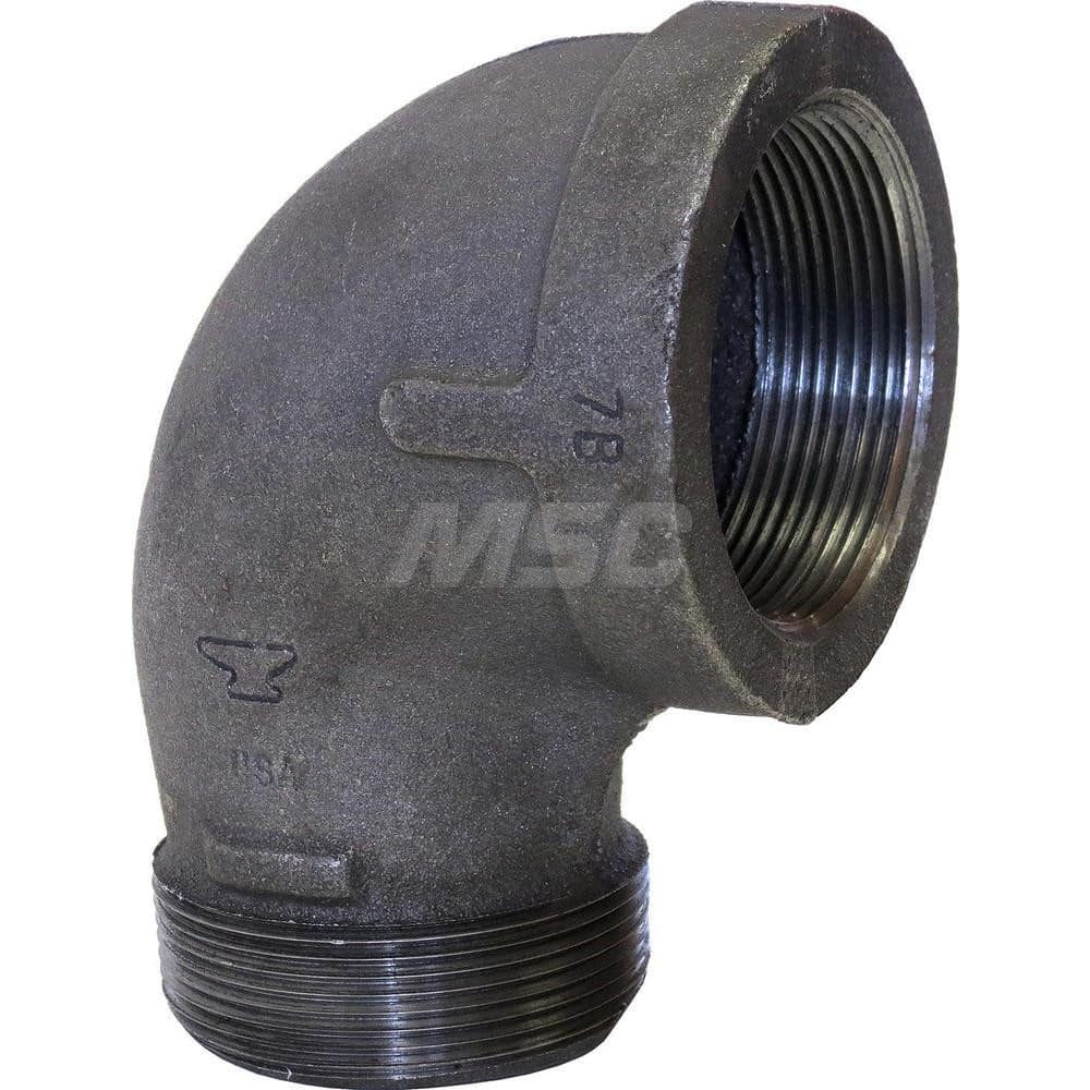 Black 90 ° Street Elbow: 2″, 150 psi, Threaded Malleable Iron, Galvanized Finish, Class 150