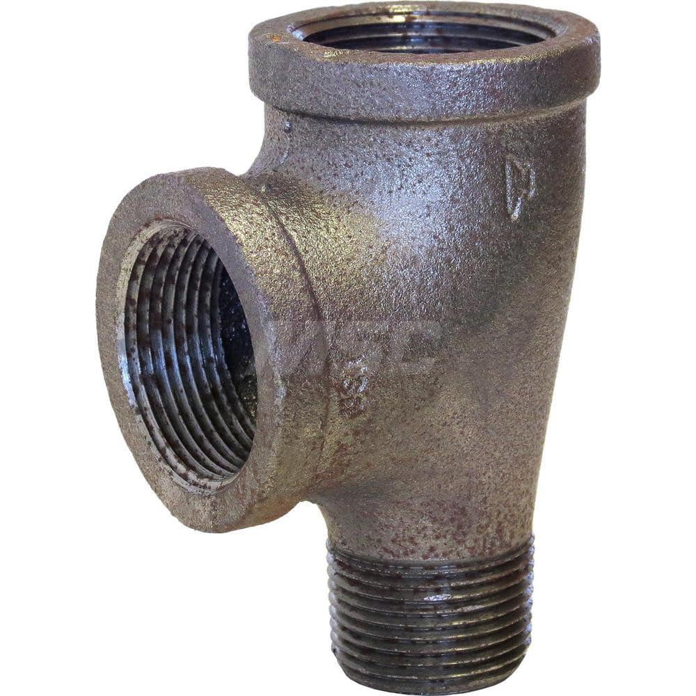 Black Tee: 1-1/4 x 1 x 1-1/4″, 150 psi, Threaded Malleable Iron, Galvanized Finish, Class 150