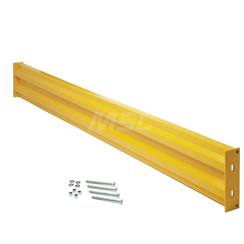 Heavy-Duty Guard Rail: Yellow, Powder Coated, Steel