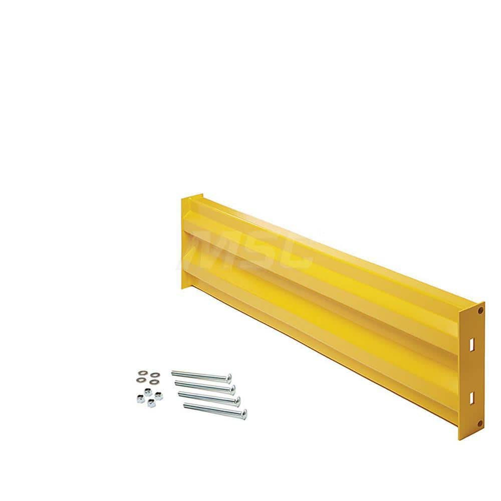 Heavy-Duty Guard Rail: Yellow, Powder Coated, Steel