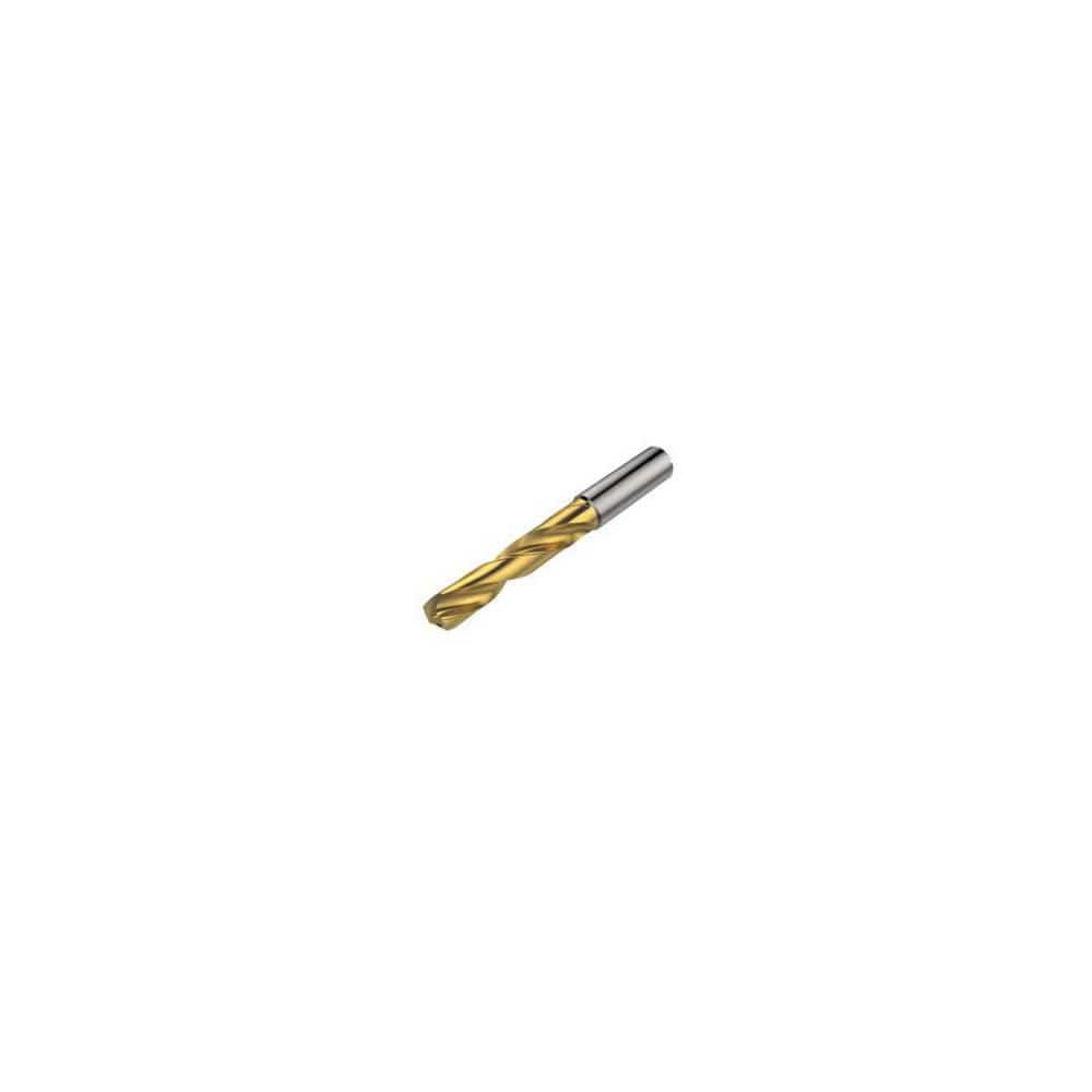 Jobber Length Drill Bit: 0.5″ Dia, 140 °, Solid Carbide TiAlN, TiN Finish, 4.88″ OAL, Right Hand Cut, Spiral Flute, Straight-Cylindrical Shank, Series SD205A