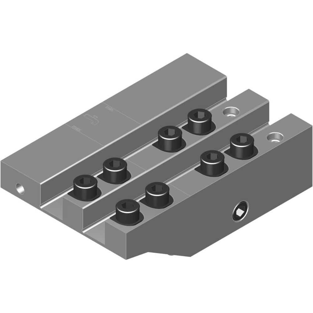 Swiss Gang Plates; Machine Compatibility: STAR; For Use With: STAR SR20 IV B; STAR SR20 IV A; Number of Stations: 5; Quick Change: Yes; Material: Alloy Steel; Station Size: 5x12mm; Additional Information: Only ARNO split-shank  ™FAST CHANGE ™ tool holders