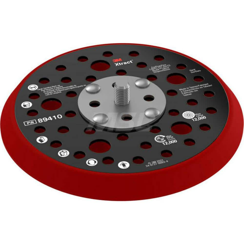 Disc Backing Pad: 6″ Dia, Hook & Loop Hard Grade, 12,000 Max RPM