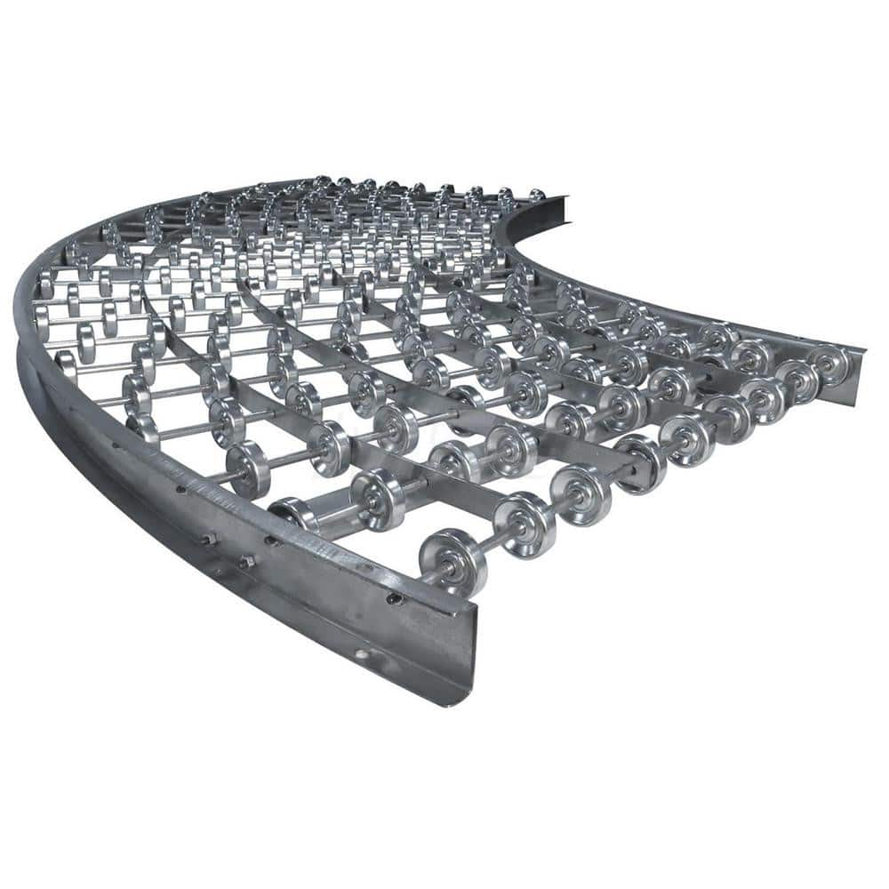 Gravity Conveyors; Conveyor Type: Skate Wheel; Component: 90 Degree Curved Conveyor; Telescopic: No; Roller Diameter (Decimal Inch): 1.9400; Overall Width: 30; Wheel Material: Galvanized Steel; Minimum Extended Length: 10.0 ft; Maximum Extended Length: 10