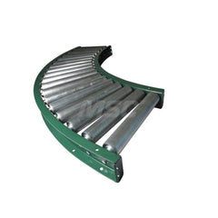 Gravity Conveyors; Conveyor Type: Roller; Component: 90 Degree Curved Conveyor; Telescopic: No; Roller Diameter (Decimal Inch): 2.5000; Overall Width: 54; Wheel Material: Galvanized Steel; Minimum Extended Length: 83.5000 in; Maximum Extended Length: 83.5