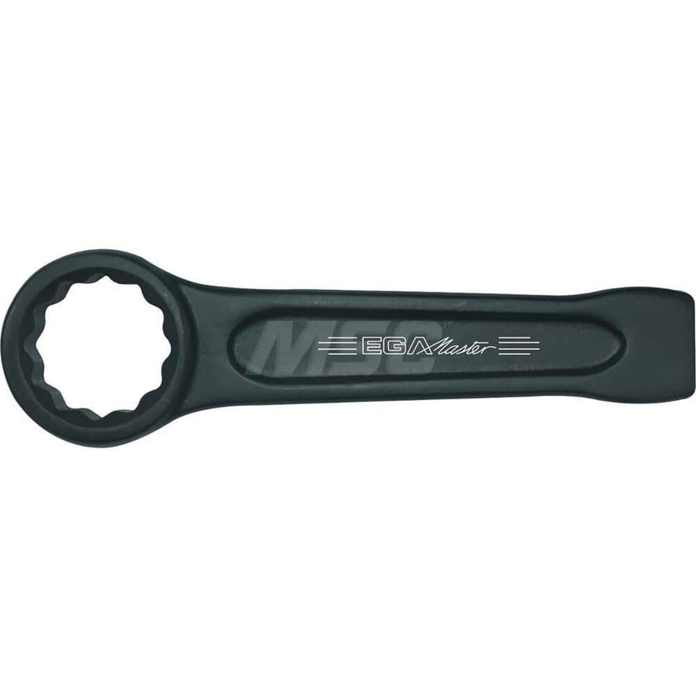 Box End Striking Wrench: 80 mm, 12 Point, Single End 350 mm OAL, Steel, Black Finish