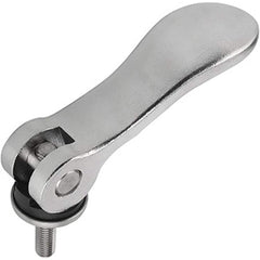 Clamp Cam Levers; Type: External Thread Cam Lever; Hole Diameter (Inch): 0.4300; Hole Diameter (mm): 0.4300; Hole Center to Lever End (Decimal Inch): 3.7800; Overall Width (Decimal Inch): 1.3100; Travel (Decimal Inch): 0.0600; Material: Stainless Steel; H