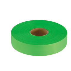 Barricade & Flagging Tape; Legend: None; Material: Plastic; Overall Length: 600.00; Color: Fluorescent Lime; Features: Easy to Tear and Tie