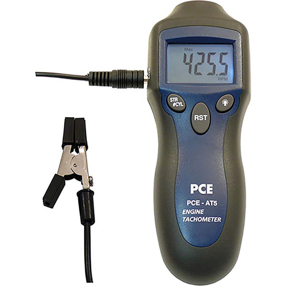 Tachometers; Tachometer Type: Digital Display; Contact; Minimum Measurement (RPM): 100 rpm; Maximum Measurement (RPM): 20000 rpm; Minimum Target Distance: 0 mm; Maximum Target Distance: 0 mm; Accuracy (%): 10 rpm; Minimum Resolution (RPM): 1 rpm; Maximum