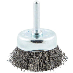 Norton - 1-3/4" Diam 1/4" Shank Carbon Steel Fill Cup Brush - All Tool & Supply