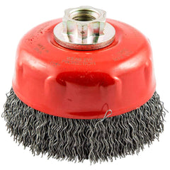 Norton - 4" Diam 5/8-11 Threaded Arbor Carbon Steel Fill Cup Brush - All Tool & Supply