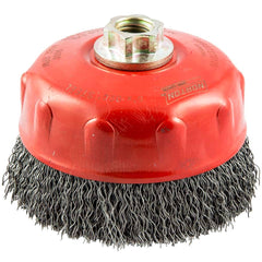 Norton - 5" Diam 5/8-11 Threaded Arbor Carbon Steel Fill Cup Brush - All Tool & Supply