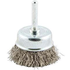 Norton - 2" Diam 1/4" Shank Stainless Steel Fill Cup Brush - All Tool & Supply