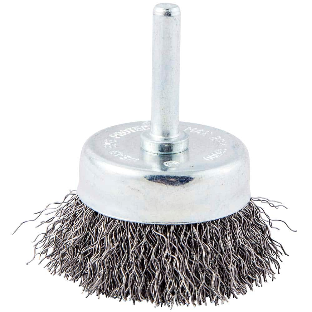 Norton - 2" Diam 1/4" Shank Carbon Steel Fill Cup Brush - All Tool & Supply