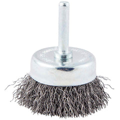 Norton - 2" Diam 1/4" Shank Carbon Steel Fill Cup Brush - All Tool & Supply