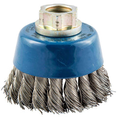 Norton - 2-3/4" Diam 5/8-11 Threaded Arbor Stainless Steel Fill Cup Brush - All Tool & Supply