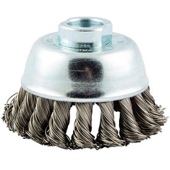 Norton - 3" Diam 5/8-11 Threaded Arbor Stainless Steel Fill Cup Brush - All Tool & Supply