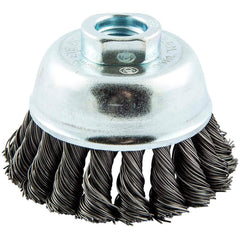 Norton - 3" Diam 5/8-11 Threaded Arbor Carbon Steel Fill Cup Brush - All Tool & Supply